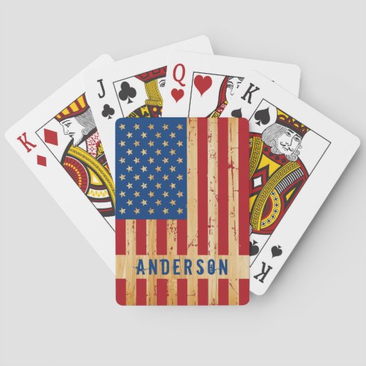 アメリカ素朴国旗パーソナライズされたの愛国心 トランプ (裏面)