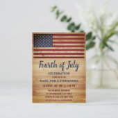 アメリカ素朴国旗47月4日パーティー インビテーションポストカード (スタンド正面)