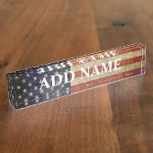 アメリカ素朴国旗 デスクネームプレート (側面)