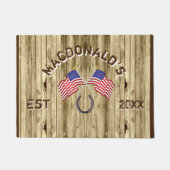 アメリカ素朴国旗、西カウボーイ ドアマット (正面)