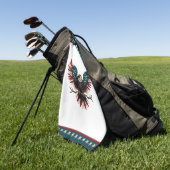 アメリカ素朴/アメリカ産ハゲの鷲 ゴルフタオル (グリーン)