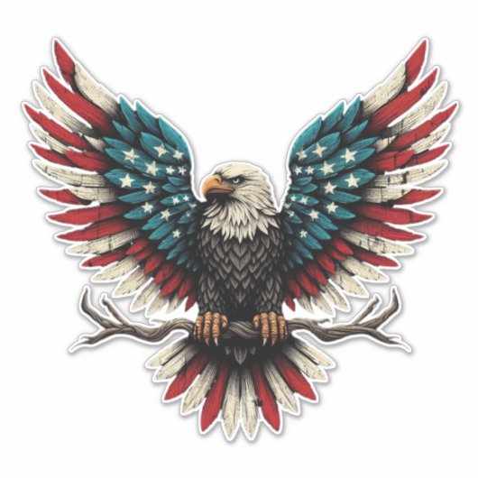 アメリカ素朴/アメリカ産ハゲの鷲 シール (正面)