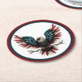 アメリカ素朴/アメリカ産ハゲの鷲 ラウンドペーパーコースター (アングル)