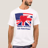 アメリカ結婚した人に喜んで Tシャツ (正面)