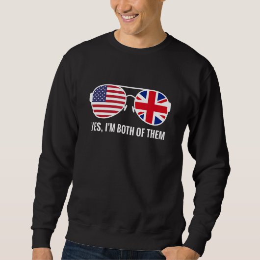 アメリカ統一されたイギリス国旗のサングラス英国アメリカ スウェットシャツ (正面)