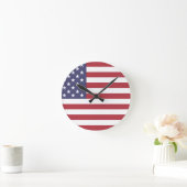 アメリカ統一された国旗 ラウンド壁時計 (ホーム)