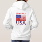 アメリカ統一された州アメリカパーソナライズされたレッド・ウィメンズ パーカ (裏面)