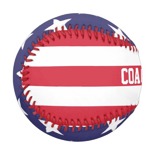 アメリカ統一された州アメリカ国旗のコーチパーソナライズされたー 野球ボール (正面左)