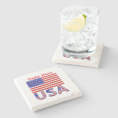 アメリカ統一された州アメリカ国旗の赤個人用設定 ストーンコースター (横)