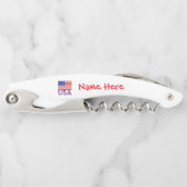 アメリカ統一された州アメリカ国旗の赤個人用設定 ソムリエナイフ (正面)