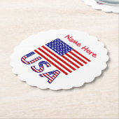 アメリカ統一された州アメリカ国旗の赤個人用設定 ペーパーコースター (アングル)