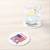 アメリカ統一された州アメリカ国旗の赤個人用設定 ペーパーコースター (インサイチュ)