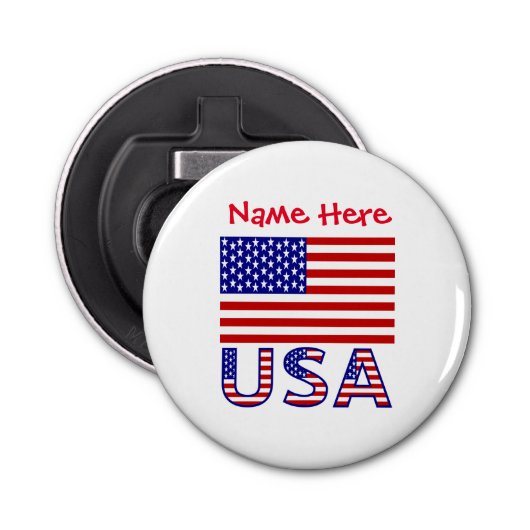 アメリカ統一された州アメリカ国旗の赤個人用設定 栓抜き (正面)