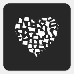 アメリカ統一された州ハート図 スクエアシール