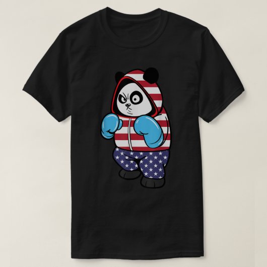 アメリカ統一された州ボクシングパンダベア Tシャツ (デザイン正面)