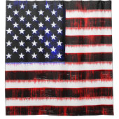 アメリカ統一された州 – アメリカ国旗、霧雨 シャワーカーテン (正面)