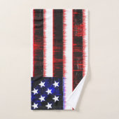 アメリカ統一された州 – アメリカ国旗、霧雨 バスタオルセット (ハンドタオル)