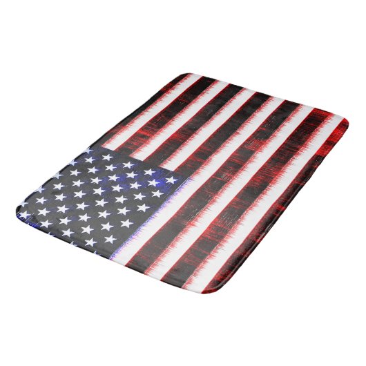 アメリカ統一された州 – アメリカ国旗、霧雨 バスマット (アングル)
