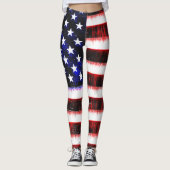 アメリカ統一された州 – アメリカ国旗、霧雨 レギンス (正面)