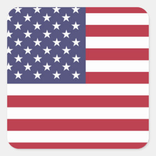 アメリカ統一された州USAフラグスクエアステッカー スクエアシール
