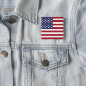 アメリカ統一された州USA国旗の四角ボタン 缶バッジ (インサイチュ)