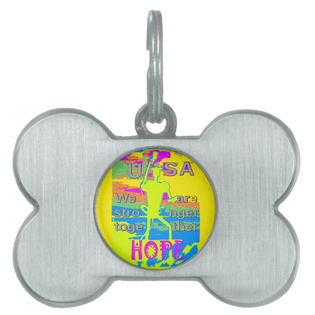 アメリカ統一デザイン：希望と強さ ペットネームタグ (正面)