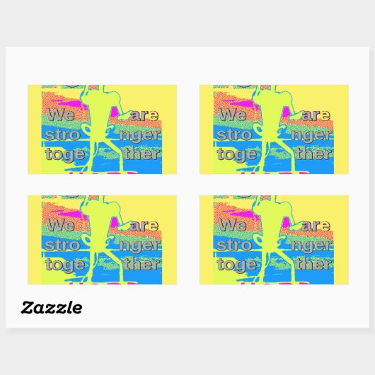 アメリカ統一デザイン:希望と強さ 長方形シール (シート)