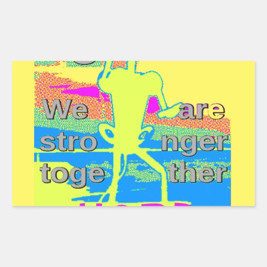 アメリカ統一デザイン:希望と強さ 長方形シール (正面)