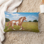 アメリカ絵を描の馬 ランバークッション (ブランケット)
