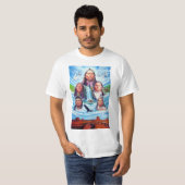 アメリカ絵を描先住民のテンプレートメンズモダン Tシャツ (正面フル)