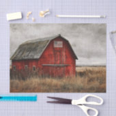 アメリカ絵を描国旗を持つ赤い納屋の印象的なもの 薄葉紙 (クラフト)