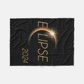 アメリカ総和04 08 24皆既食太陽の2024 フリースブランケット (正面(横))