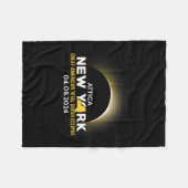 アメリカ総和04 08 24皆既食太陽の2024 フリースブランケット (正面(横))