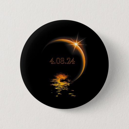 アメリカ総和04 08 24皆既食太陽の2024 缶バッジ (正面)