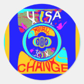 アメリカ美しいアメージング文字デザイン ラウンドシール (正面)