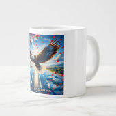 アメリカ美しいイーグル国旗の愛国的なコーヒー ジャンボコーヒーマグカップ (正面右)