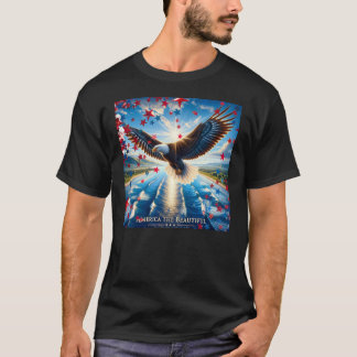 アメリカ美しいイーグル国旗USA Tシャツ