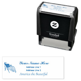 アメリカ美しい名住所スタンプ3行 セルフインキングスタンプ