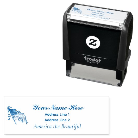 アメリカ美しい名住所スタンプ3行 セルフインキングスタンプ (インサイチュ)