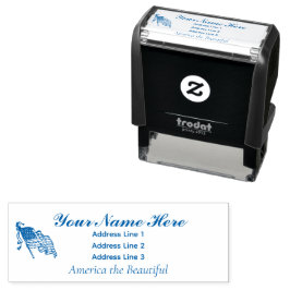 アメリカ美しい名住所スタンプ4行 セルフインキングスタンプ