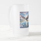 アメリカ美しい愛国的なワシ霜を降ろしたマグカップ フロストグラスビールジョッキ (正面左)