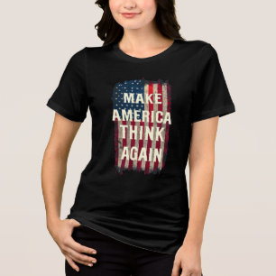 アメリカ考えを再び垂直はっきりしたUSAグランジにする トライブレンドTシャツ