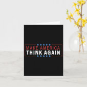 アメリカ考えを再び抗議のシャツ男性へに カード (黄色い花)