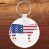 アメリカ肉米国国旗BBQビーフブッチャーカット誇りを持った(American Meat USA) キーホルダー (正面)