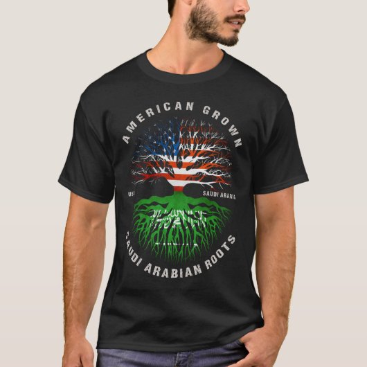 アメリカ育ちサウジアラビアのルーツサウジアラビアFl Tシャツ (正面)