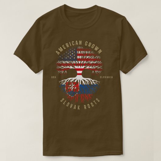 アメリカ育ちスロバキアのルーツヴィンテージUSAとスロバキア Tシャツ (デザイン正面)