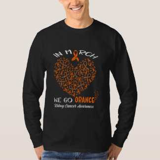 アメリカ腎臓がん啓発月間にオレンジ色に染まろう 3月 Tシャツ