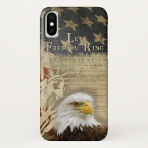 アメリカ自由のリングの白頭鷲の旗を許可して下さい iPhone X ケース