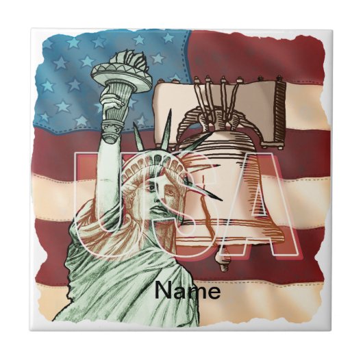 アメリカ自由の旗 タイル (正面)