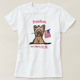アメリカ自由ヨークシャテリア Tシャツ